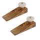 2 Pieces Cream Wheel Flower Ceramic Wooden Door Stopper
